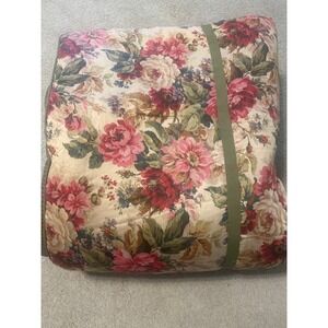 Chaps VTG King Comforter Floral Houndstooth Reversible Cotton Rosemont read